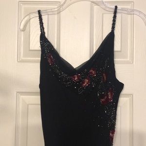 Black vintage gown with embroidery.